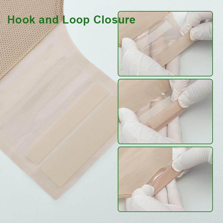 Two Piece Drainable Ostomy Pouch with Velcro Closure 45mm 50mm 60mm 70mm