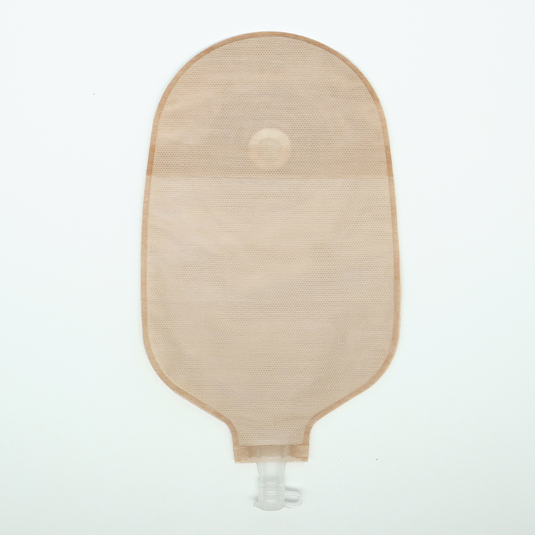 Anti-Curling One Piece Urostomy Bag with Non-woven Bordered Hydrocolloid Skin Barrier 45mm 50mm 60mm