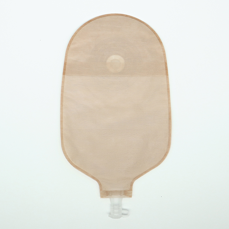 Anti-Curling One Piece Urostomy Bag with Non-woven Bordered Hydrocolloid Skin Barrier 45mm 50mm 60mm