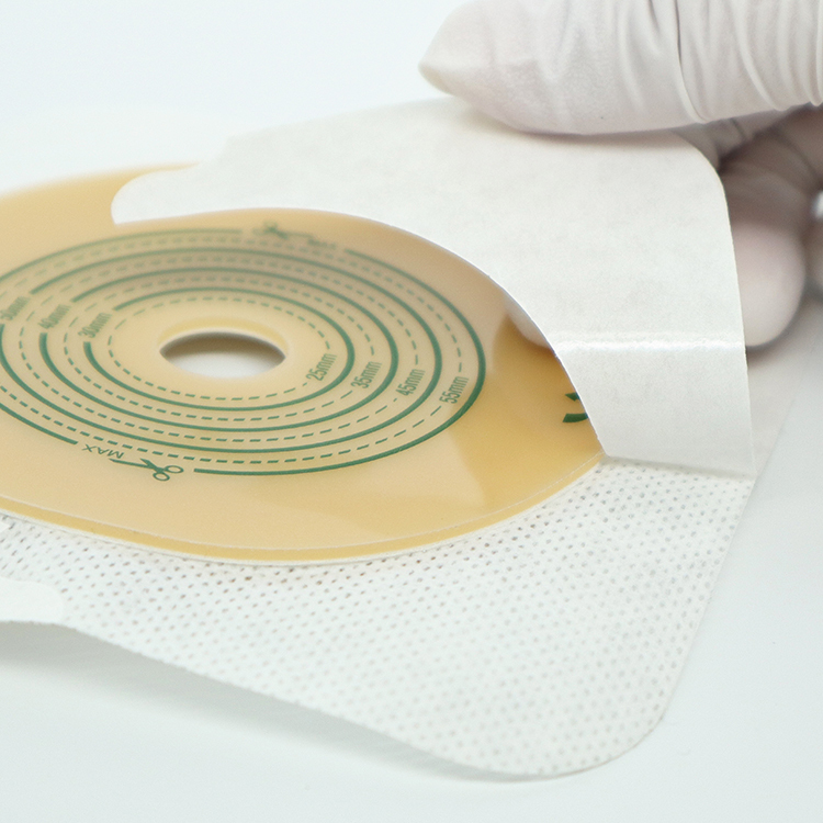 Anti-Curling Two-Piece Embedded Hydrocolloid Skin Barrier with Non-woven Bordered 45mm 50mm 60mm 70mm