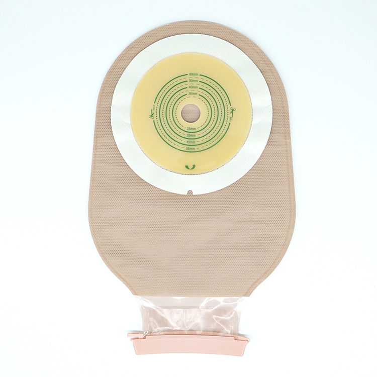 Anti-Curling One Piece Drainable Ostomy Bag with Clamp Closure 50mm 60mm 70mm