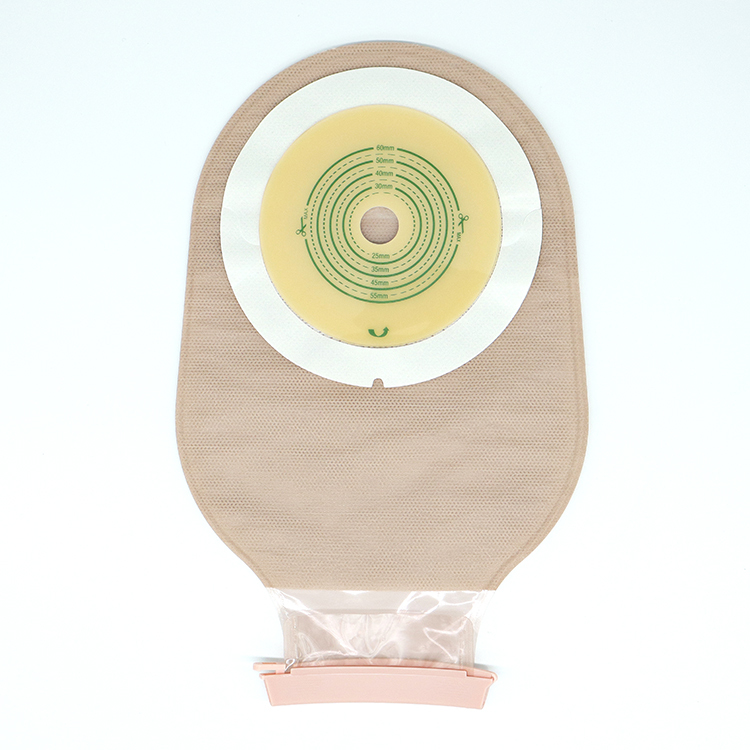 Anti-Curling One Piece Drainable Ostomy Bag with Clamp Closure 50mm 60mm 70mm