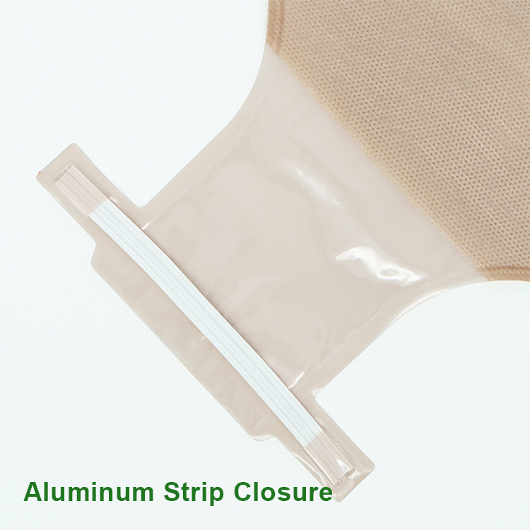 Hypoallergenic One Piece Open Ostomy Pouch with Aluminum Strip Type Closure 45mm 50mm 60mm 70mm