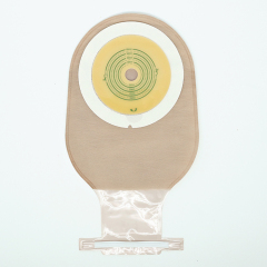 Anti-Curling One Piece Open Ostomy Bag with Aluminum Strip Type Closure 50mm 60mm 70mm