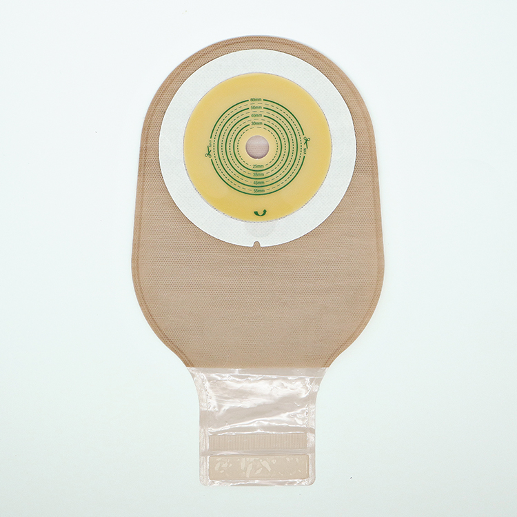 Anti-Curling One piece Drainable Ostomy Pouch with Velcro Closure 50mm 60mm 70mm
