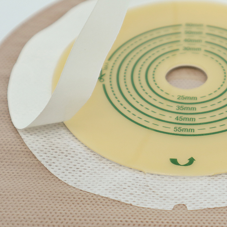 Anti-Curling One piece Drainable Ostomy Pouch with Velcro Closure 50mm 60mm 70mm