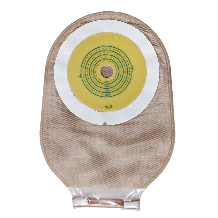 Anti-Curling One Piece Open Ostomy Bag with Aluminum Strip Type Closure 50mm 60mm 70mm