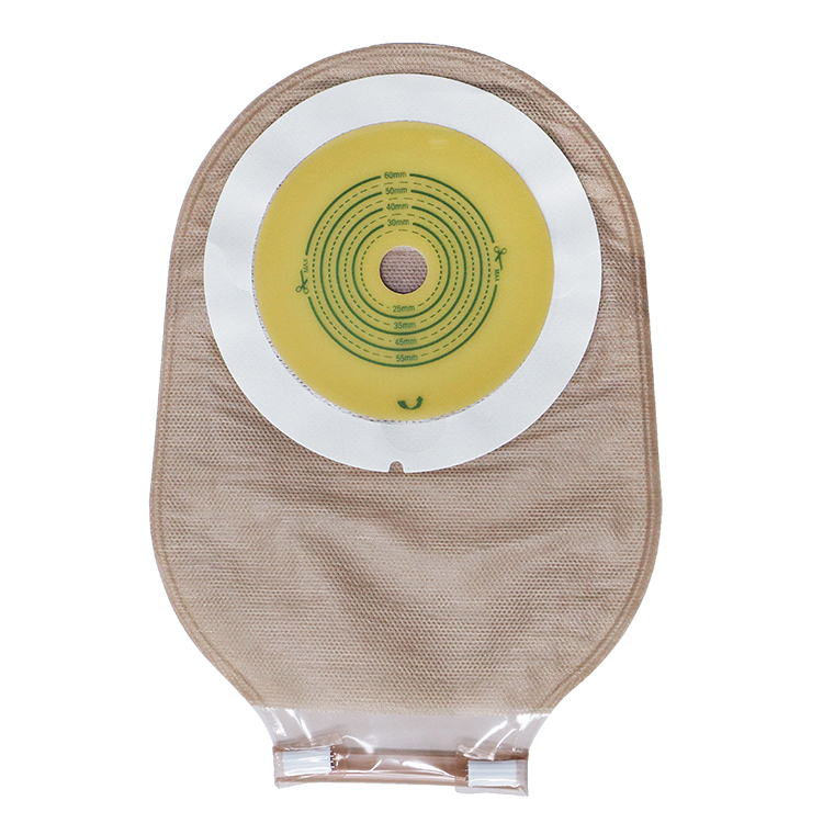 Anti-Curling One Piece Open Ostomy Bag with Aluminum Strip Type Closure 50mm 60mm 70mm