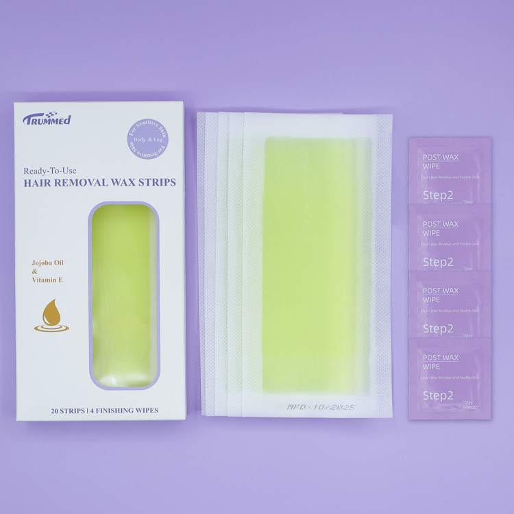 Trummed Yellow Ready To Use At Home Wax Strips for Hair Removal, for Sensitive Skin