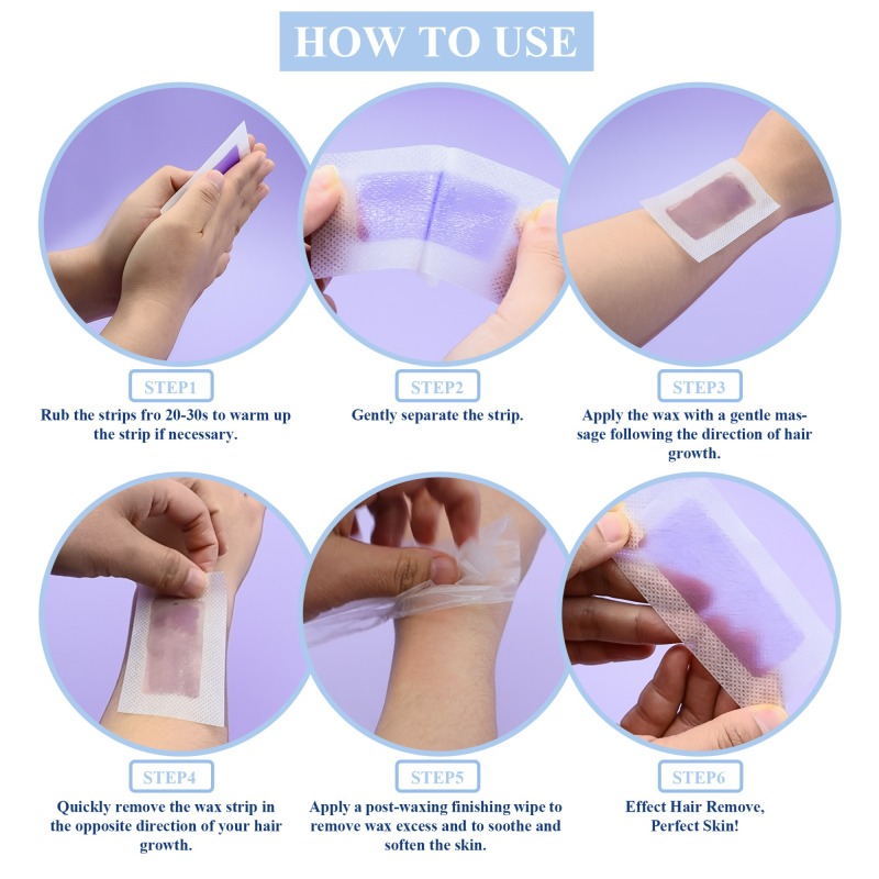 Trummed Pink Body Hair Removal Waxing Strips, for Sensitive Skin