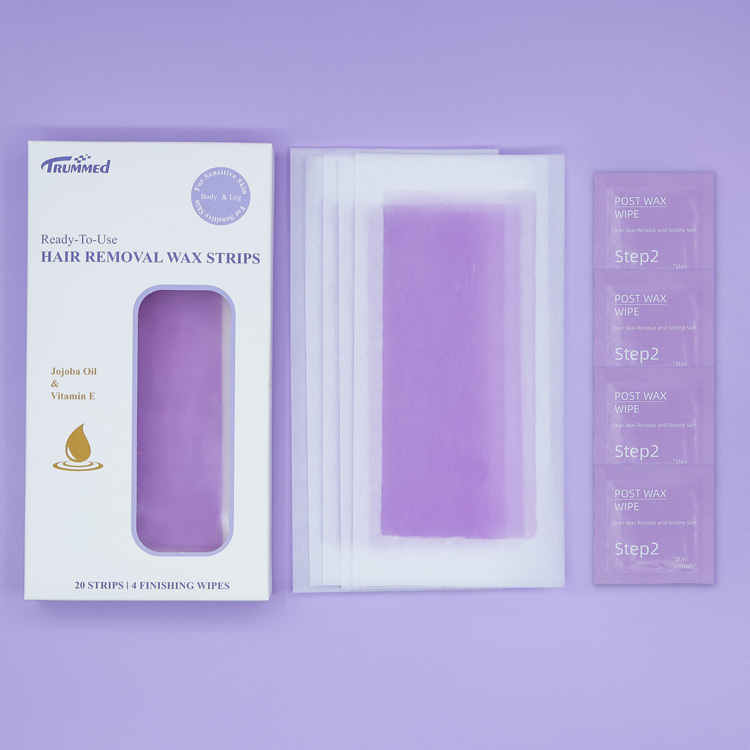 Trummed Light Purple At Home Waxing Strips for Hair Removal, for Sensitive Skin