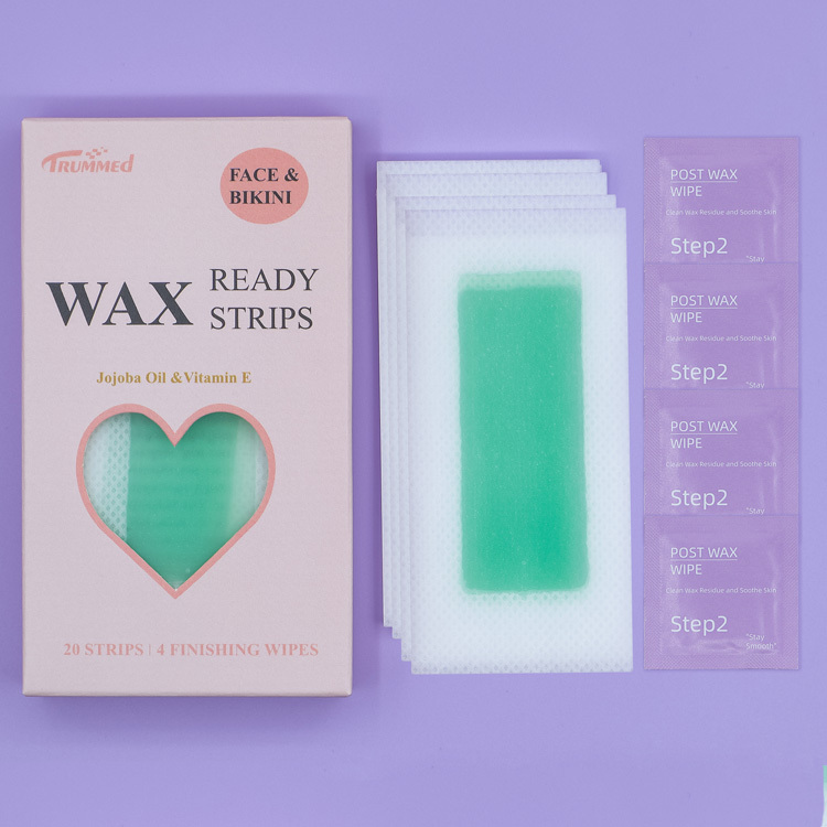 Trummed Green Bikini Hair Removal Kit Ready To Use Mini Wax Strips for Sensitive Skin Hair Removal