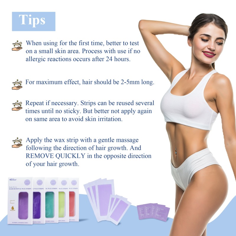 Trummed Green Bikini Hair Removal Kit Ready To Use Mini Wax Strips for Sensitive Skin Hair Removal