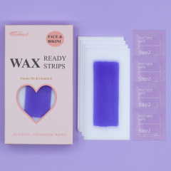 Trummed Ready To Use Face Waxing Kit Hypoallergenic Facial Wax Strips in Purple Color For At Home Hair Removal