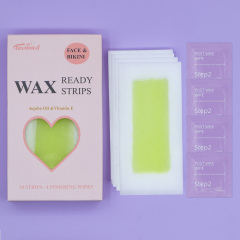Trummed Small Sized Hair Removal Wax Strips Yellow Colored Facial Waxing Strips for Sensitive Skin Type