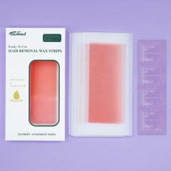 Trummed Ready To Use Pink Wax Strip Pack Hair Remover Wax Ready Strips, for Normal Skin Body and Leg