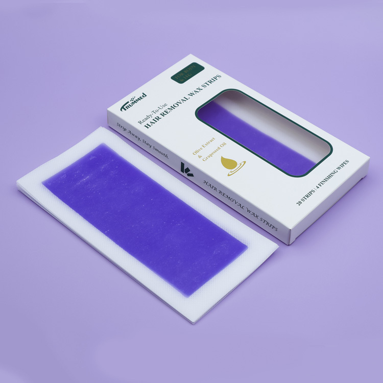 Trummed Body Hair Wax Removal Strip Dark Purple Wax Paper Strips Hair Removal Waxing Strips for Normal Skin Type