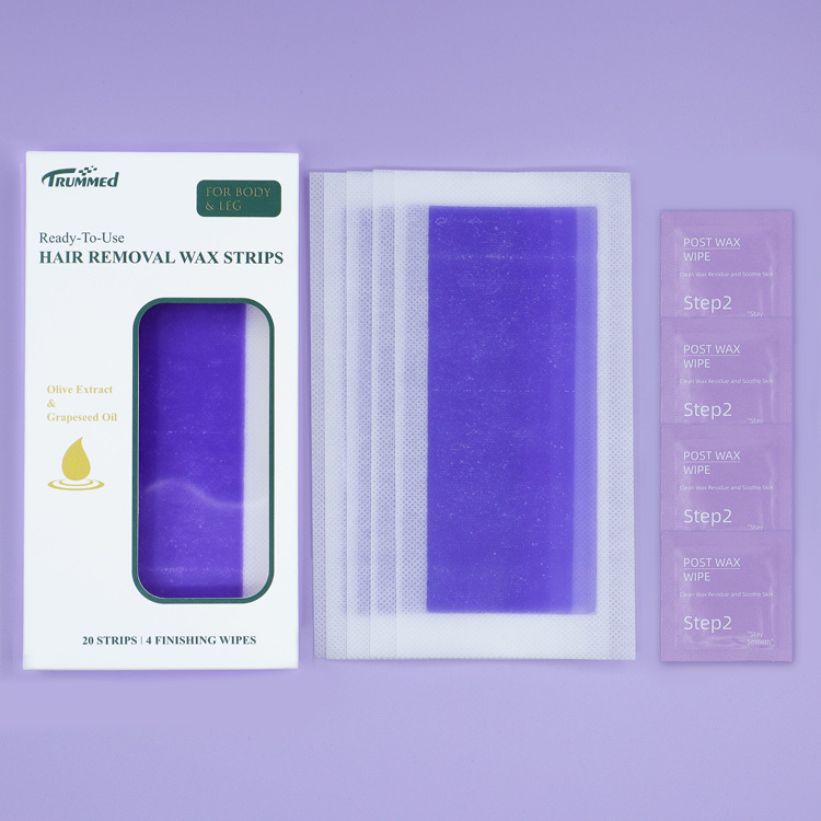 Trummed Body Hair Wax Removal Strip Dark Purple Wax Paper Strips Hair Removal Waxing Strips for Normal Skin Type