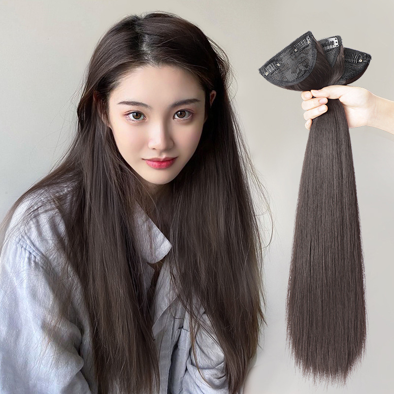 Huakouウィッグピース女性用ワンピース3ピースロングストレートヘアパッドヘアピースヘアエクステンションパッチメーカー卸売