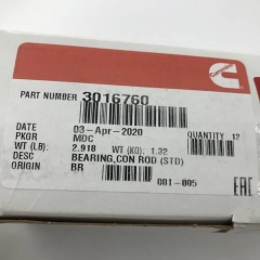 Connected Rod Bearing 3016760 for Cummins M11 Engine
