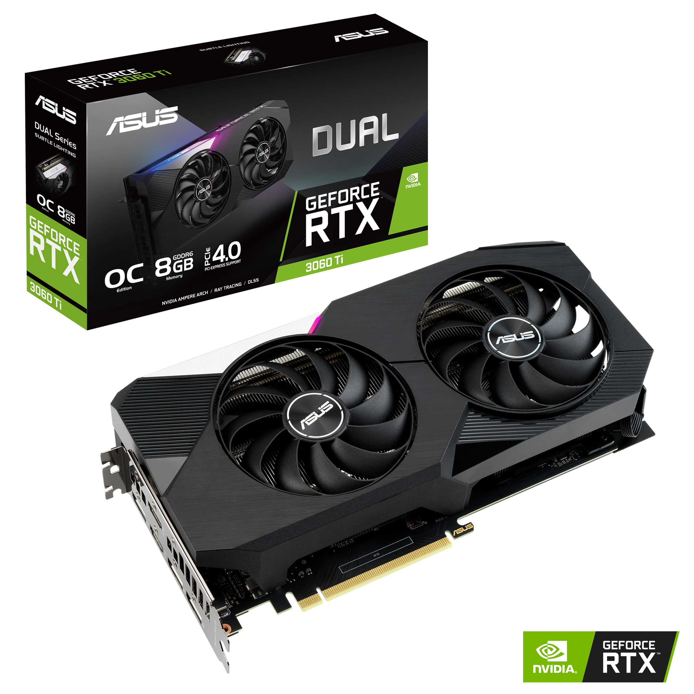 DUAL-RTX3060TI-O8G ASUS Dual GeForce RTX™ 3060 Ti OC Edition 8GB GDDR6  Graphics Card LHR