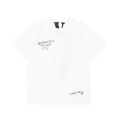 Vlone x Juice WRLD Hip Hop Pink V Tee T-shirt (Black/White)