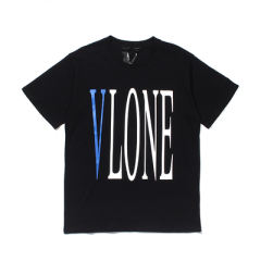 Vlone Snake V Blue Logo Tee T-shirt (Black/White)