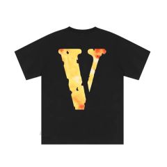 vlone yellow flame friends tee t-shirt black white
