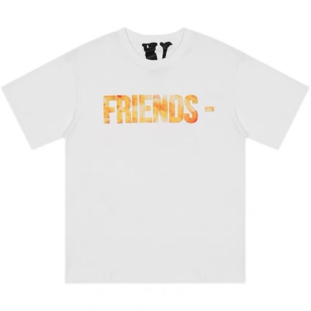 vlone yellow flame friends tee t-shirt black white