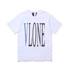 Vlone Snake V Blue Logo Tee T-shirt (Black/White)