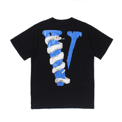 Vlone Snake V Blue Logo Tee T-shirt (Black/White)