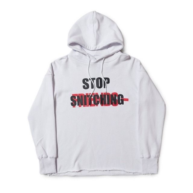 Vlone STOP SNITCHING Big V Hoodie Black