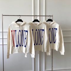 1:1 Version Vlone classic logo hoodie white