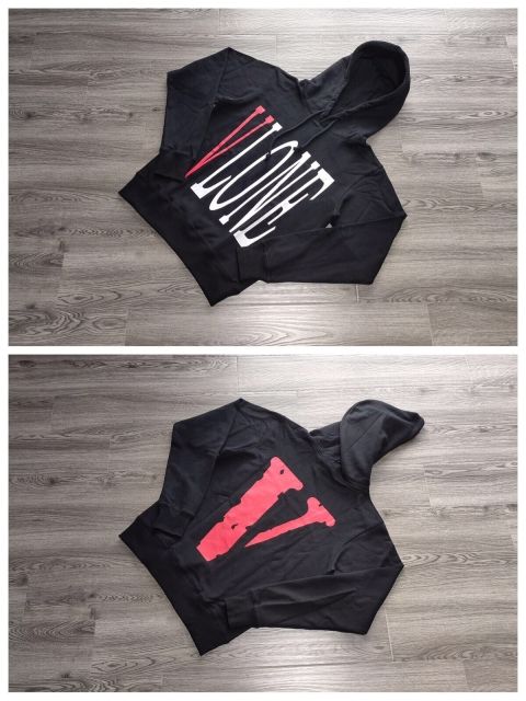 Vlone Big V logo hoodie black
