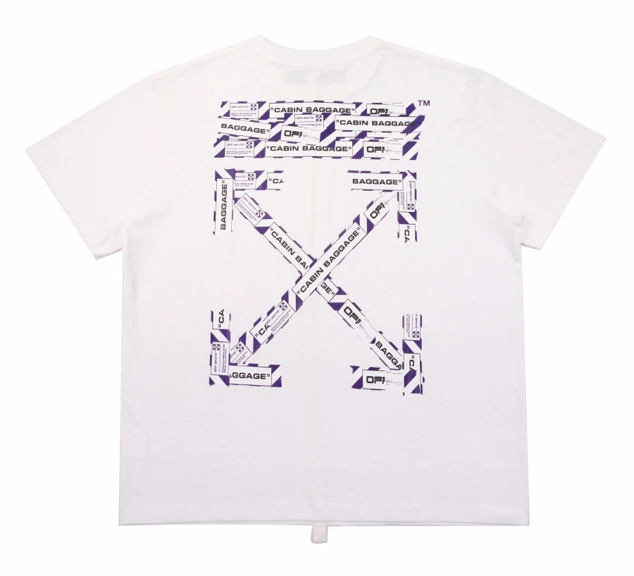 Free shipping 1:1 Version Off white cordon logo tee white black