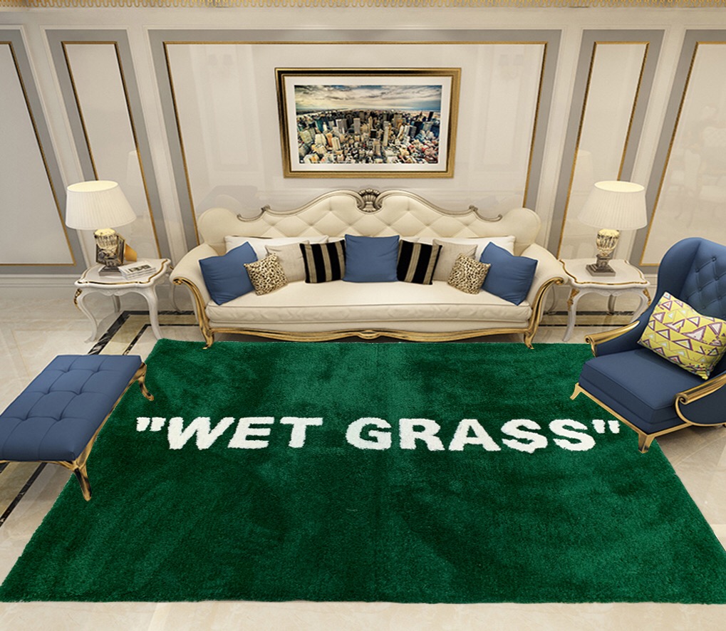 Off White x IKEA 'WET GRASS' Green Rug Carpet