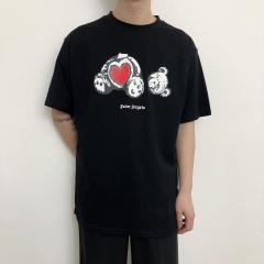 palm angels teddy bear heart tee white black