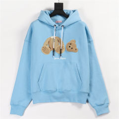 19SS Palm Angels Teddy Bear Hoodie Blue
