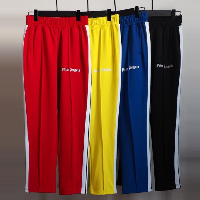 Palm Angels Pants Track Stripe Track Pants (Black Blue Red Yellow Purple)