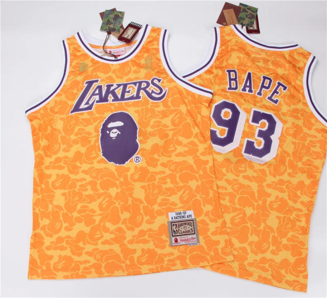 Bape Mitchell&Ness camo Jersey Lakers Bulls Celtics Rockets Knicks Warriors