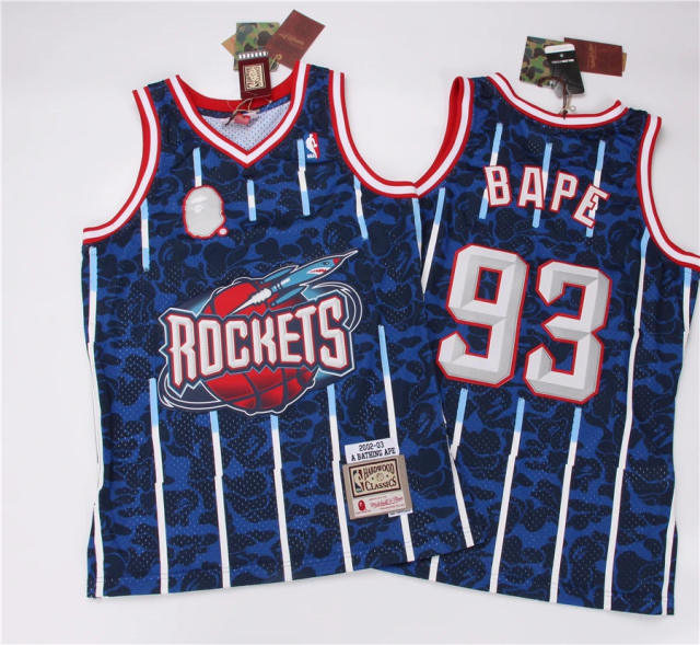 Bape Mitchell&Ness camo Jersey Lakers Bulls Celtics Rockets Knicks Warriors