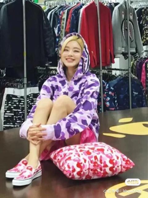 [Best Quality] 1:1 Bape Full Camo Shark Zip-up Hoodie Purple Camo