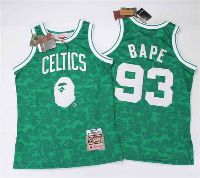 Bape Mitchell&Ness camo Jersey Lakers Bulls Celtics Rockets Knicks Warriors