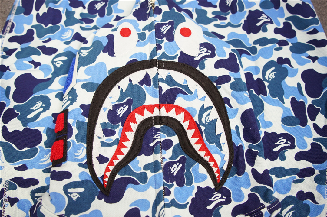 Bape ABC Camo Shark Hoodie Blue