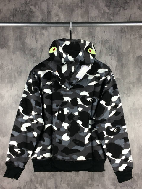 [Best Quality] 1:1 Bape Full City Camo Shark Hoodie glow in the dark