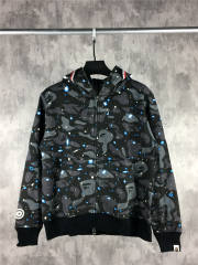 [Best Quality] 1:1 Bape SPACE GALAXY CAMO SHARK HOODIE Black (Glow in The Dark)