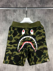 Bape 1ST Green Camo Shark Track Shorts