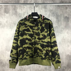 [Best Quality] 1:1 Bape 1ST Camo Shark Hoodie Zip Up Green