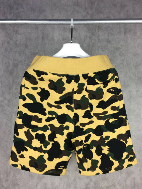 Bape 1ST Yellow Camo Shark Track Shorts