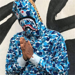 [Best Quality] 1:1 Bape ABC Camo Shark Hoodie Blue
